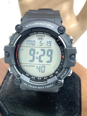 Casio Men's Watch AE1500WH Illuminator 50mm Red Black Resin Quartz Digital 3502